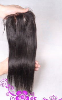 Straight Human Hair Weft with Closure – 100% Real Curtain Hair